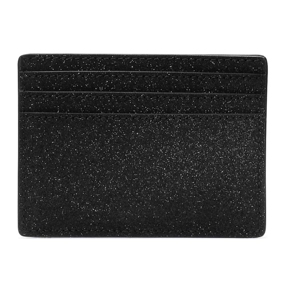 NIB NEW Kate Spade New York Glimmer Small Slim Card Holder Black Glitter KE448 - Picture 3 of 4